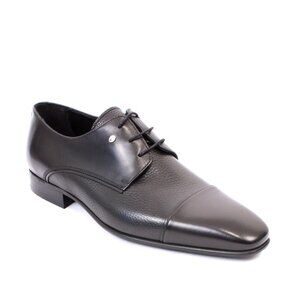 ROBERTO SERPENTINI 63002 Black Leather Classic Dress Lace-Up Shoes